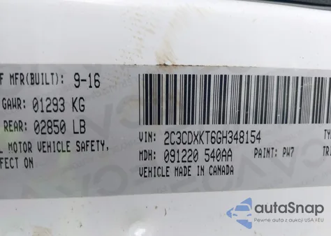 2016 Dodge Charger Police z USA, uszkodzony, nr VIN 2C3CDXKT6GH348154